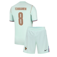 Camiseta Francia Aurelien Tchouameni #8 Segunda Equipación Replica Mundial 2026 para niños mangas cortas (+ Pantalones cortos)
